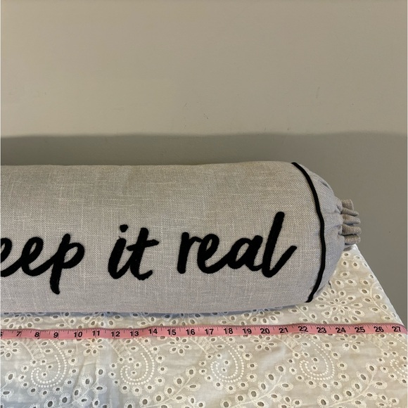 Creep It Real Grey with Black Trim Bolster Pillow Halloween - Picture 2 of 8